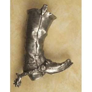 Cowboy Boot & Spur Pewter Cabinet Knob/Pull (Right Face 