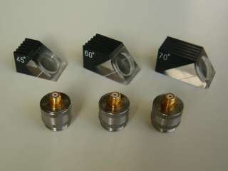 3x Ultrasonic transducers with 45º,60º,70º wedge  