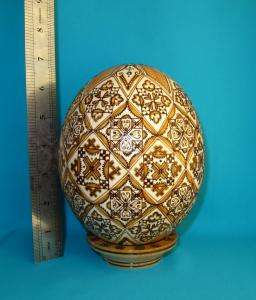 Ukrainian Pysanka Easter Egg BEES WAX OSTRICH Pysanky  