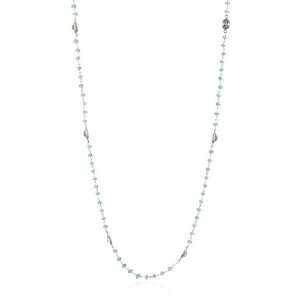  TZEN 10 Way Chain Blue Topaz 50 Silver Chain Necklace 