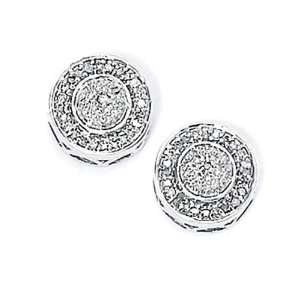  Sterling Silver Diamond Round Post Earrings   JewelryWeb 