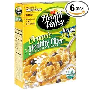 Health Valley Flakes, Organic Healthy Fiber, 11 Ounce Boxes (Pack of 6 