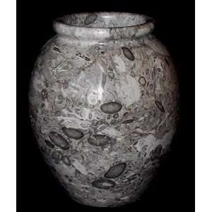  Hand Carved Natural Fossil Stone Vase