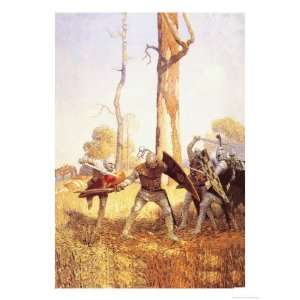 They Fought with Him Giclee Poster Print by Newell Convers Wyeth 