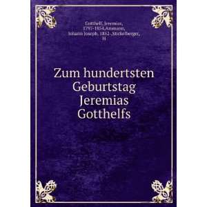   , Johann Joseph, 1852 ,Stickelberger, H Gotthelf  Books
