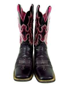 womens black pink ARIAT TOMBSTONE COWBOY BOOTS western embroidered 