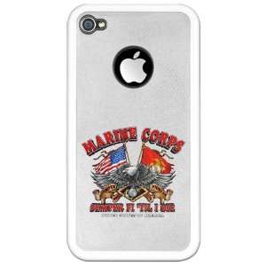  iPhone 4 Clear Case White Marine Corps Semper Fi Til I Die 