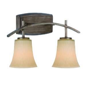 Golden Lighting 9114 BA2 ST Loraine Two Light Vanity, Silvered Taupe 