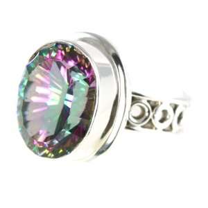  Sterling Silver Mystic Topaz 10ct Ring, size 9 Jewelry