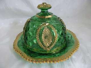 Victorian Signed Northwood Memphis Covered Butter Dish  