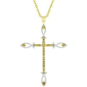  Tutone Peace Cross Pendant 