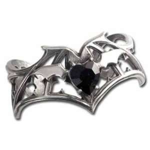  Miracalla Bat Black Heart Gothic Crystal Bracelet