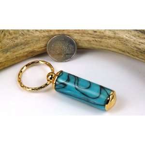  Turquoise Acrylic Pill Case With a Gold Finish Office 