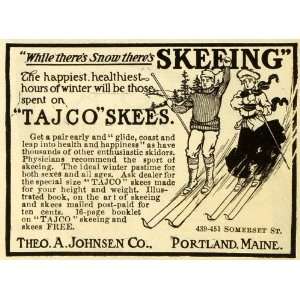  1906 Ad Tajco Skee Ski Theo A Johnsen Portland Maine Snow 