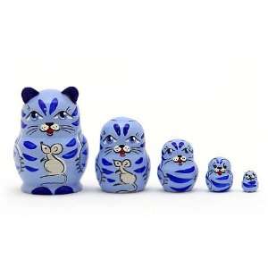  Miniature Stacking Doll Cat w/ Mouse 5pc./1 Everything 