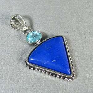   Beautiful Triangular Blue Stone Pendant, Unique Design Toys & Games