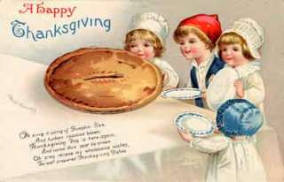 Thanksgiving Ellen Clapsaddle Children W/ Pie Magnet  