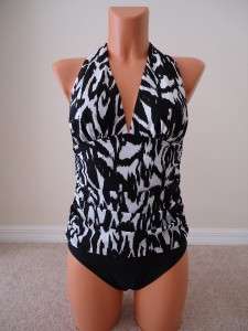 Up for listing New (without tag) INC One Piece Black Faux Tankini 