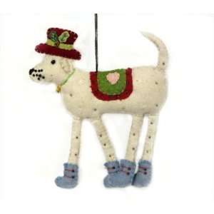  White Dog With Blue Slippers Stuffed Ornament Everything 