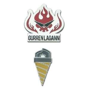  Gurren Lagann Dai & Gurren Coredrill Pin Set Toys 