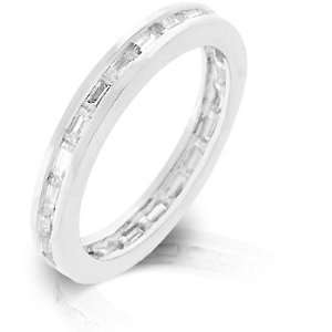  2mm Baguette and Round CZ Wedding Band Jewelry