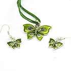 H9884 Lovely Butterfly gemstone Necklace Earrings set  