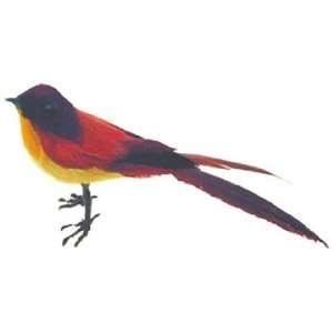   Bird Scissor Tail 4 1/4 Standing, Feather Red/Yellow
