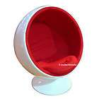 moderntomato globe ball chair   white/red mid century m