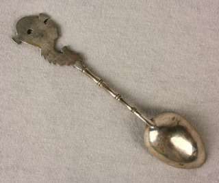 ANTIQUE CHINESE OLD COIN SILVER DRAGON SPOON WANG HING  