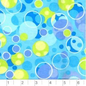  45 Wide Flannel Bubbles Aqua Fabric By The Yard Arts 