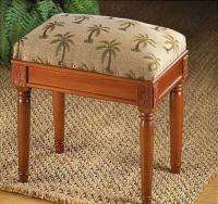  Cushion Foot Rest Stool Bench Seat Ottoman Tuffet Hassock Wood Frame