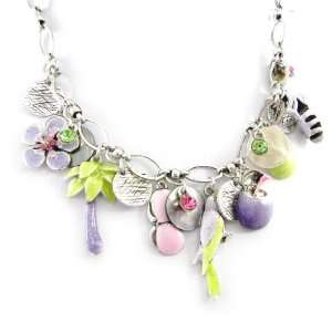    Necklace french touch Sous Les Tropiques purple green. Jewelry