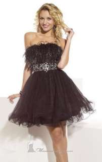 Hannah S 27635 Short Prom Dresses or Cocktail Dress Black Feathers 2 