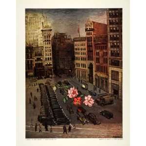  1939 Print Union Square Roses Kantor New York City 