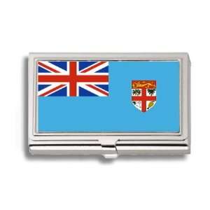  Fiji Fijian Islands Flag Business Card Holder Metal Case 