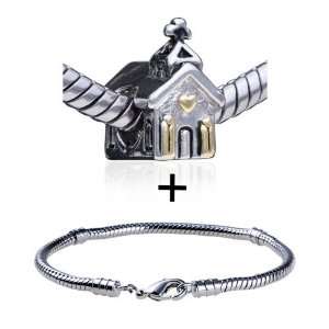  Love Home European Charm Bead Bracelet Fits Pandora Charms 