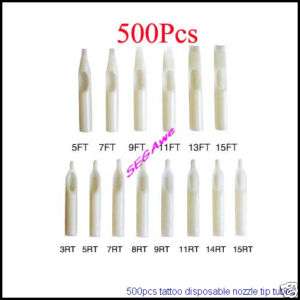 500 pcs Assorted Tattoo disposable nozzles Tips tube  