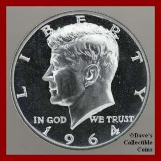 1964 Heavily Accented Hair Proof Silver Kennedy Half  