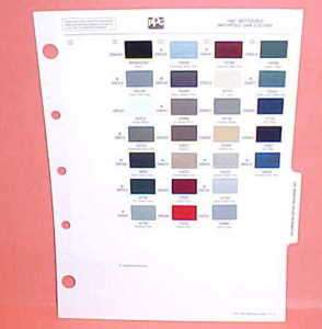 1987 MERCEDES PAINT CHIPS COLOR CHART GUIDE BOOK 87  