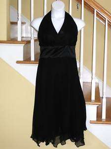 NWT Donna Ricco Dress Silk Halter Black Asymmetric Hem  