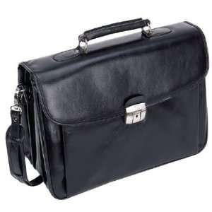  Bugatti Black Genuine Leather Briefcase Laptop 