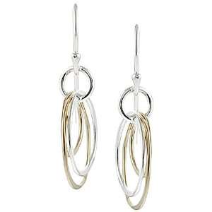  Silver Goldfilled Tri circle Earrings Jewelry