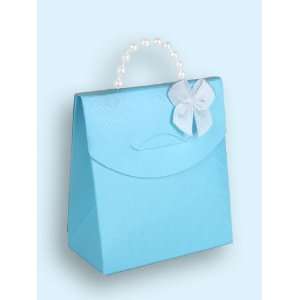  Pearl Handled Blue Purse Favor Boxes   Set of 24 