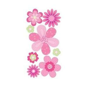   Stickers 2.75X6.75 Sheet   Pink & Green Flowers Arts, Crafts & Sewing