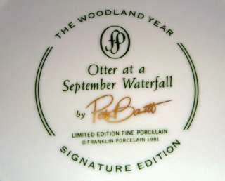 PETER BARRETT Woodland Otter SEPTEMBER Calendar Plate  