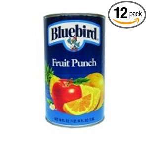 Bluebird Fruit Punch Drink, 46 Ounce Cans (Pack of 12)  