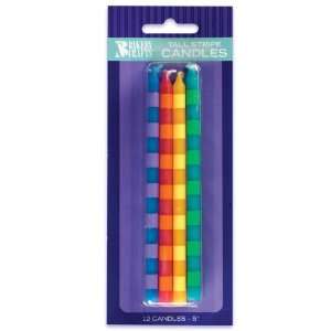  Lets Party By Bakery Crafts Tall Striped Candles 