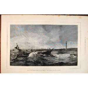  Wreck Norwegian Barque Suez Yarmouth Hayes Sketch 1877 
