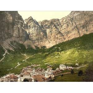 Vintage Travel Poster   Leukerbad Valais Alps of Switzerland 24 X 18.5