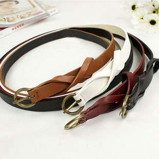 New High recommended Fashion round PU Belt Color Random  